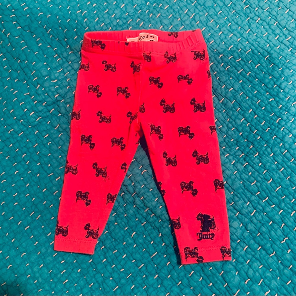 Juicy Couture | Baby Girls’ Bright Pink Scottie Print Legging, 3-6 months